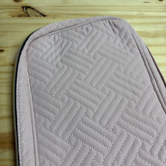 Bagsmart Womens Jewelry Case Organizer Travel Pink Blush Quilted Zip Around - Picture 3 of 10